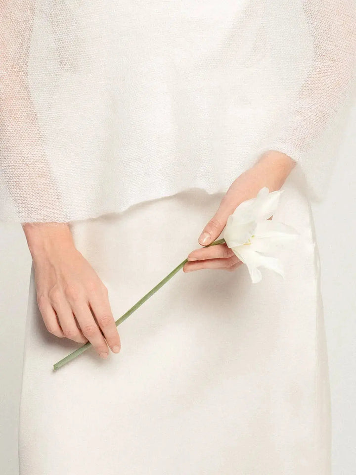 Étole de mariage moderne en mohair / EMMA: Off White 605 / XS / S / M WOOL HOUSE