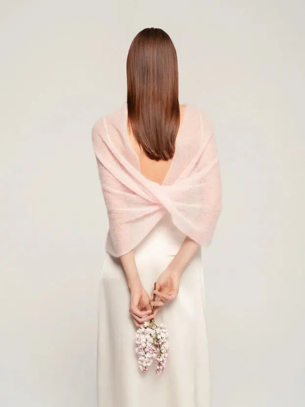 ÉTOLE TUBE MARIÉE EN MOHAIR BLANC IVOIRE OU ROSE BLUSH - EMMA WOOL HOUSE