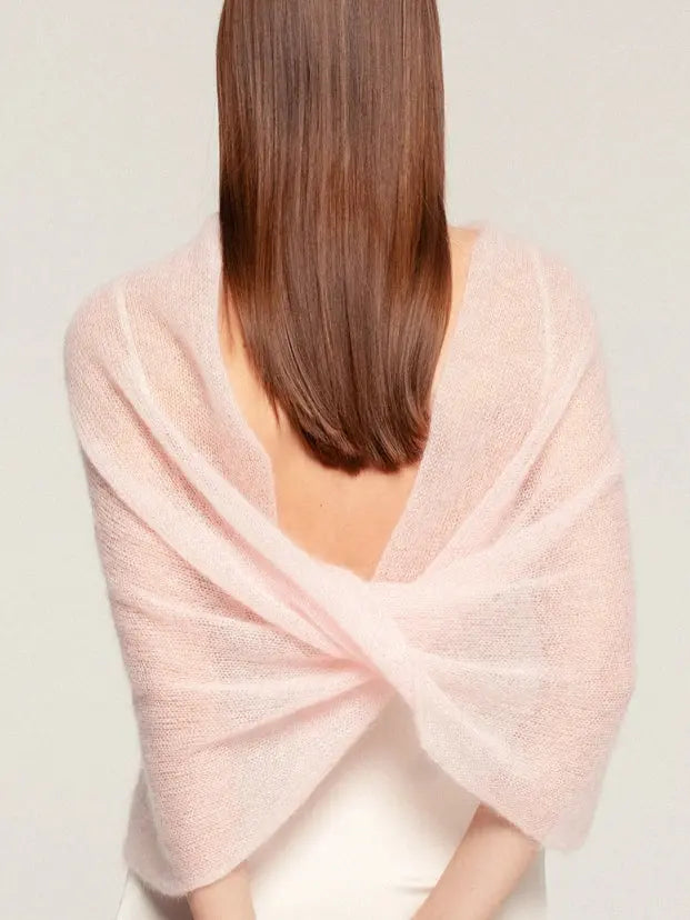ÉTOLE TUBE MARIÉE EN MOHAIR BLANC IVOIRE OU ROSE BLUSH - EMMA WOOL HOUSE