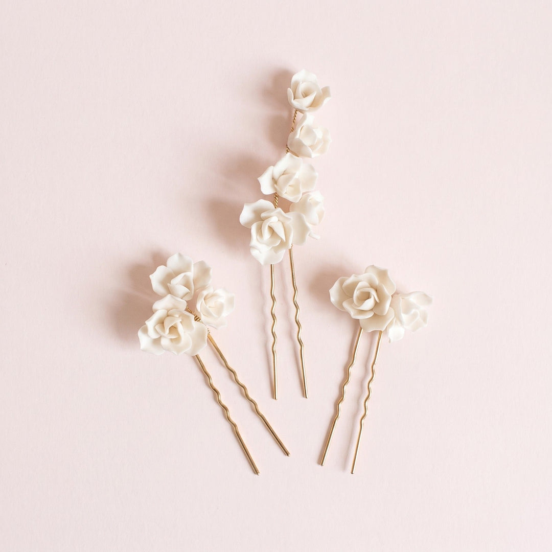 Accessoire cheveux de mariée HA2715 sur fond rose clair
