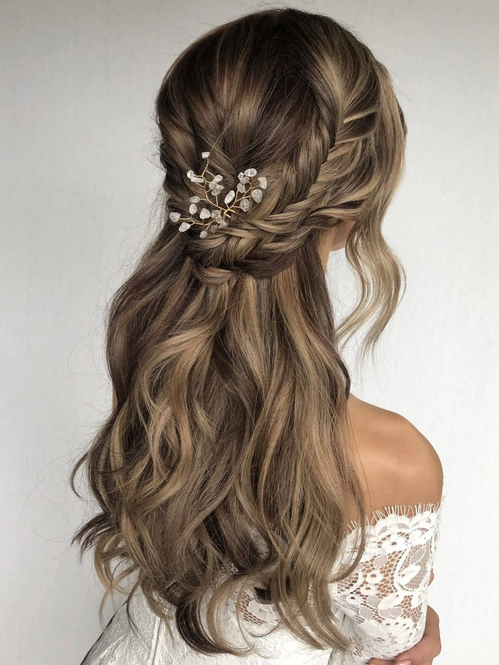 Épingles à cheveux Lotis Clear Gold - bijoux pour cheveux de mariée SallyJaneBridal