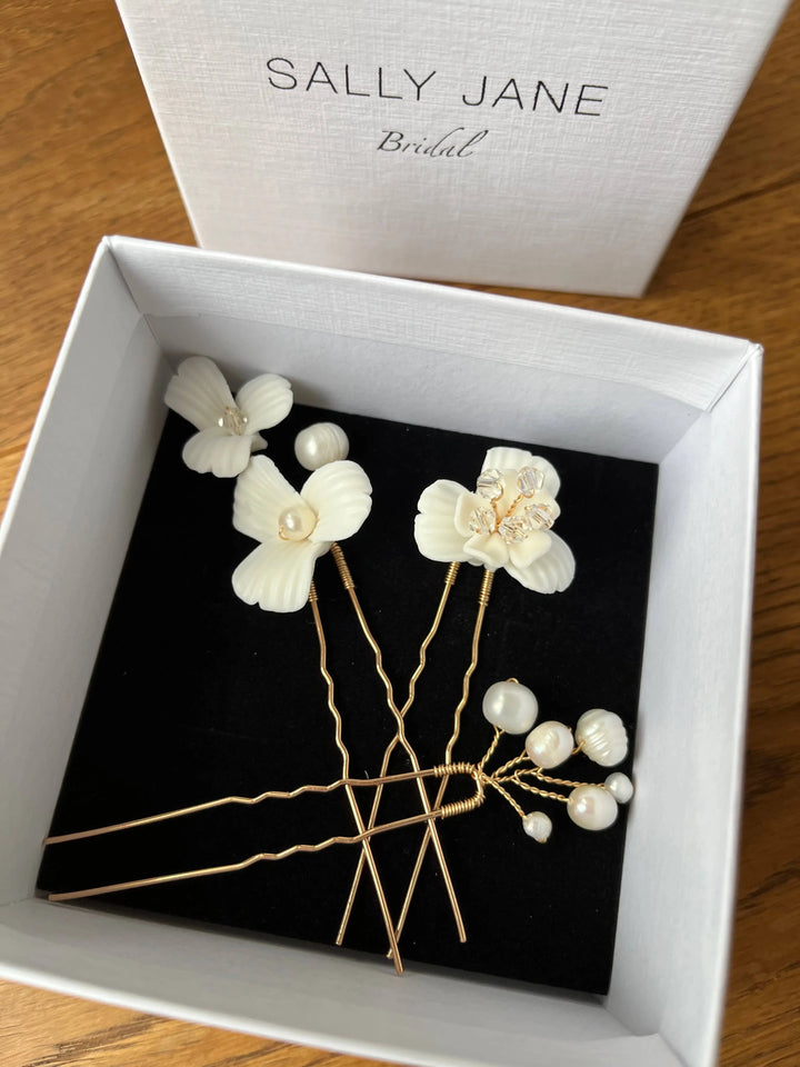 Épingles à cheveux Senna - bijoux pour cheveux de mariée - lot de 3 SallyJaneBridal