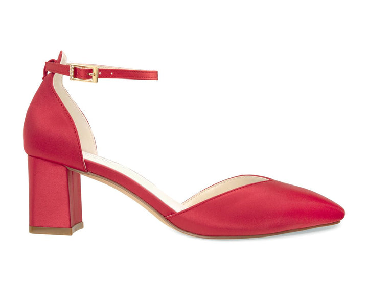 Escarpin de mariée rouge Ruby vu de profil