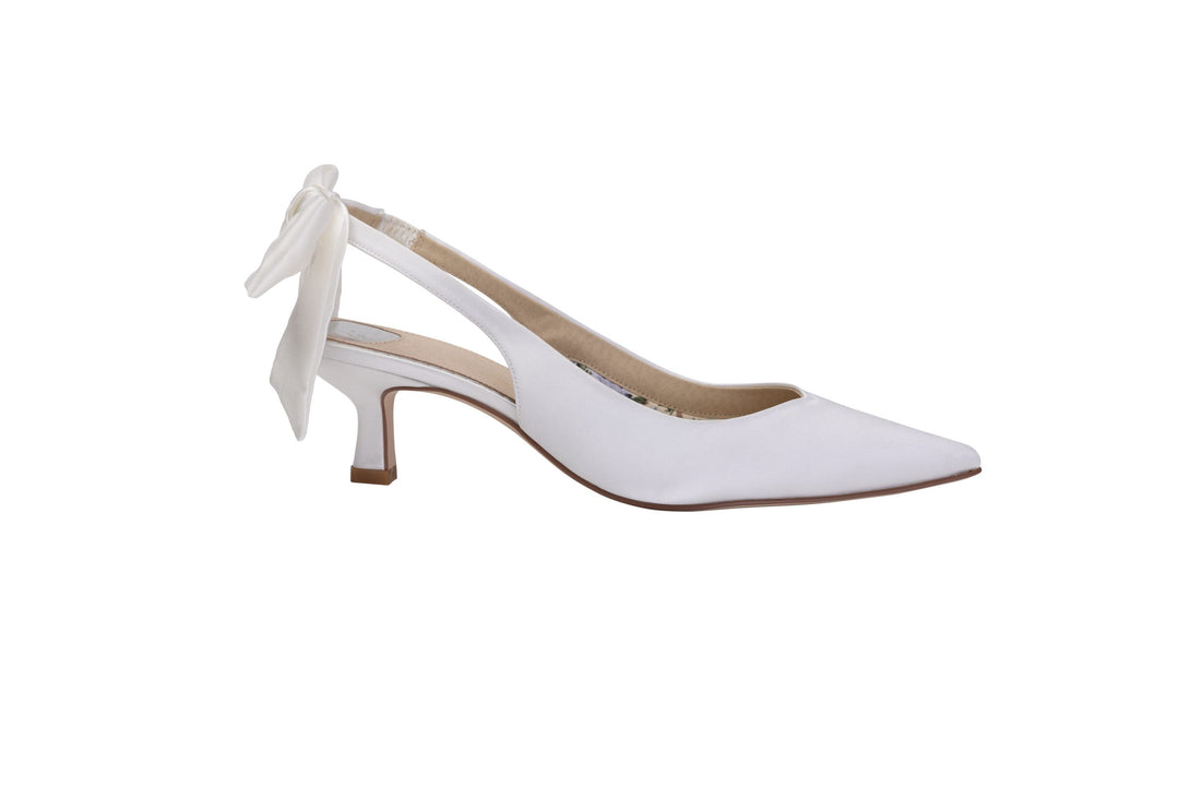 Escarpin slingback de mariée Toyah vu de profil, fond blanc