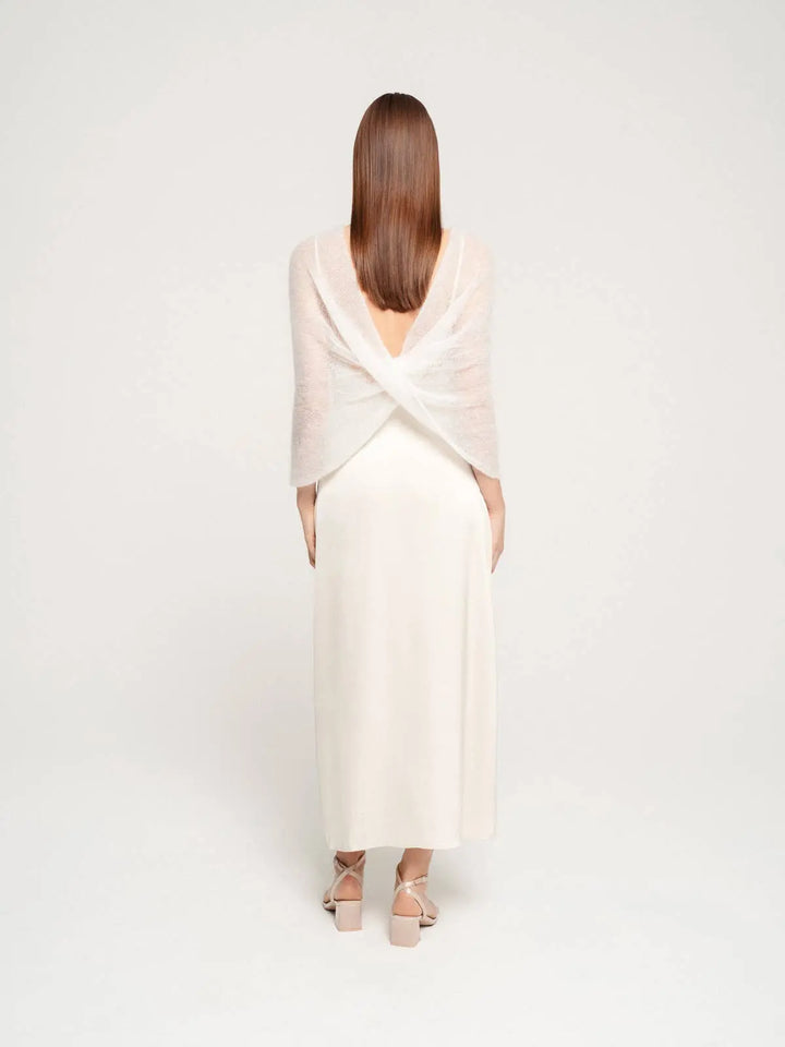 Étole de mariage moderne en mohair / EMMA: Off White 605 / XS / S / M WOOL HOUSE