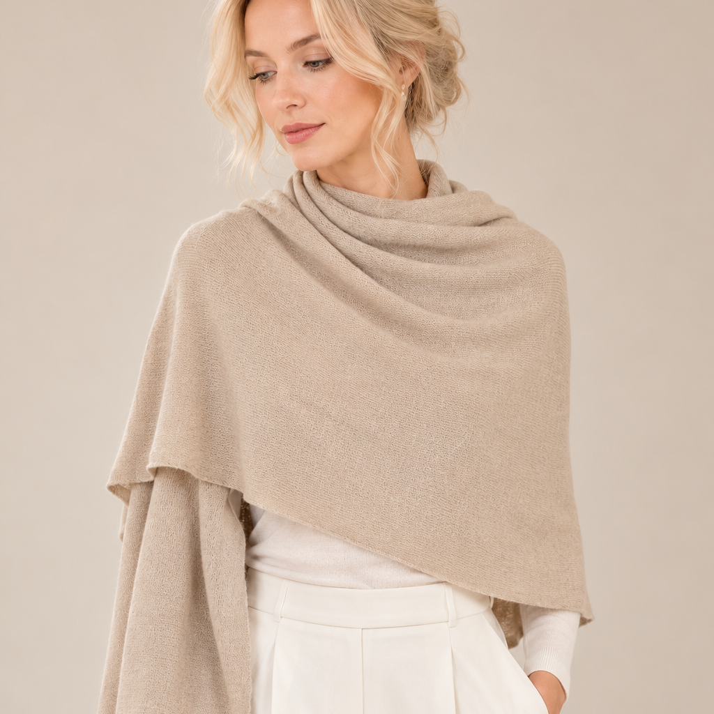 Étole de mariée Capri – laine et cachemire, beige Assia di Brunetti Federica e C. s.a.s.