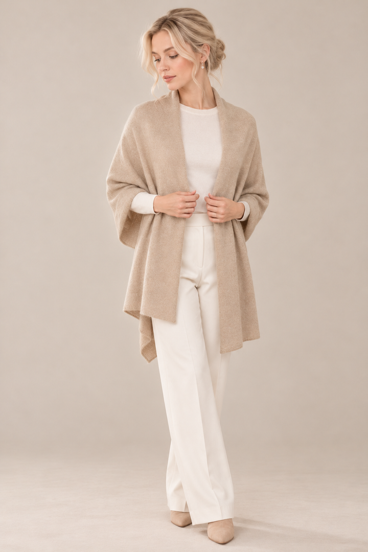 Étole de mariée Capri – laine et cachemire, beige Assia di Brunetti Federica e C. s.a.s.