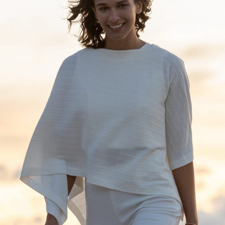 Étole de mariée Erin SW15 maille torsadée à passer au cou Novias