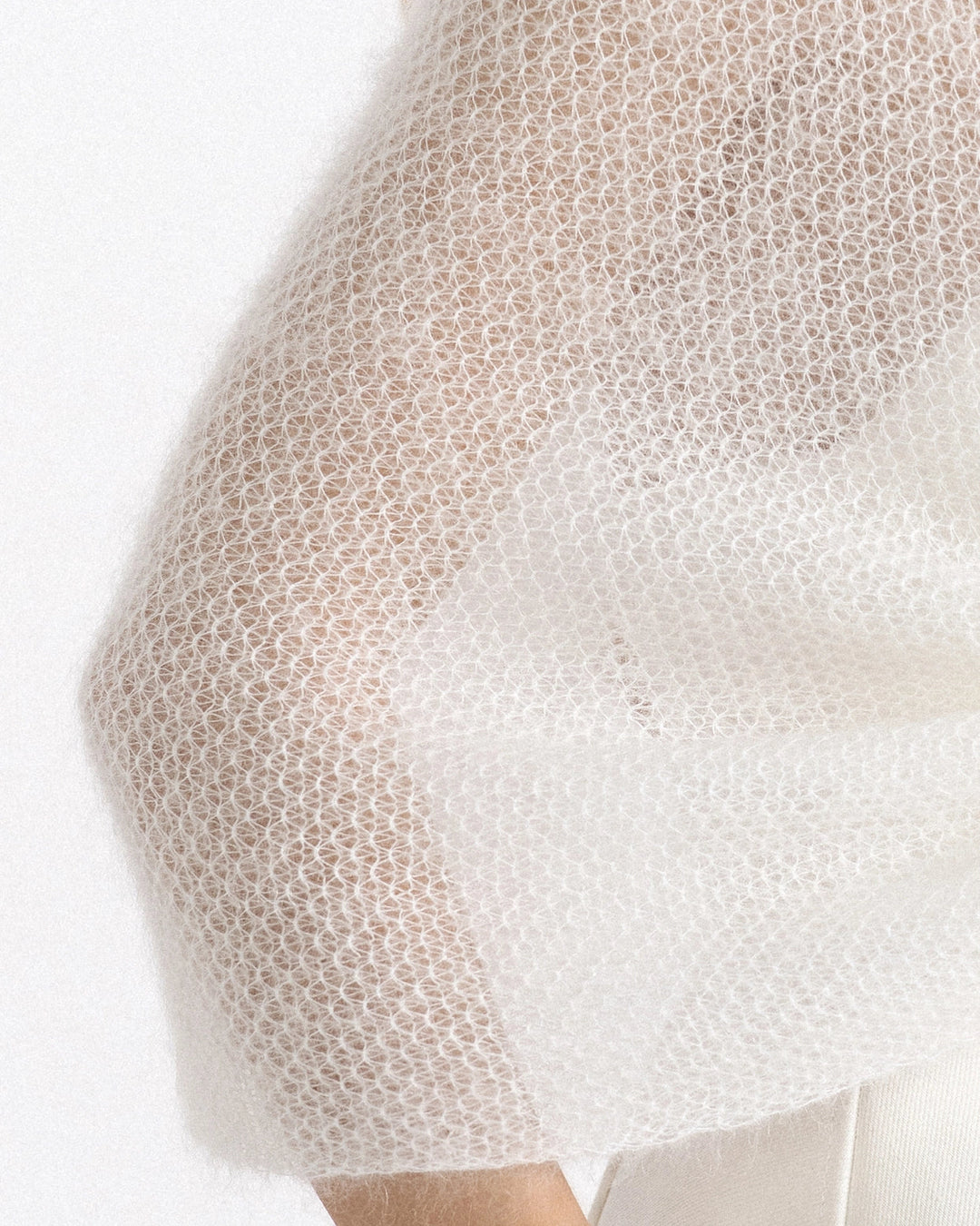 Étole de mariée Magnolia – mohair superkid, ivoire WOOL HOUSE