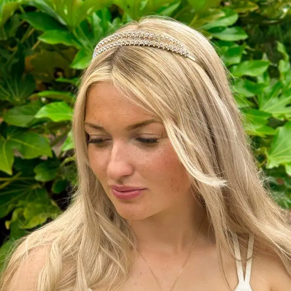 GIGI – BANDEAU DIADÈME CRISTAUX DOUBLE RANG Ivory and co