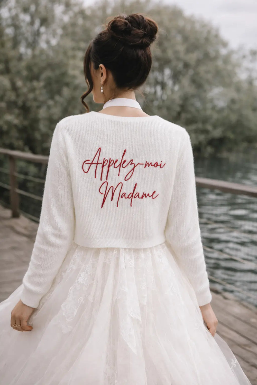 GILET MARIÉE PERSONNALISÉ — BRODERIE AU DOS BIANCO EVENTO