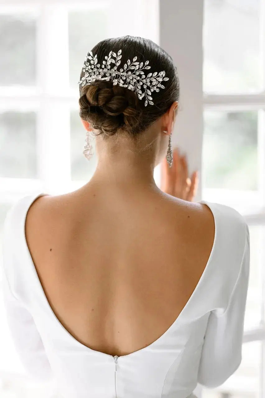 GRAND PEIGNE DE MARIÉE CRISTAUX ARGENTÉ – ÉLÉGANT & LUMINEUX | HC6161 G.Westerleigh