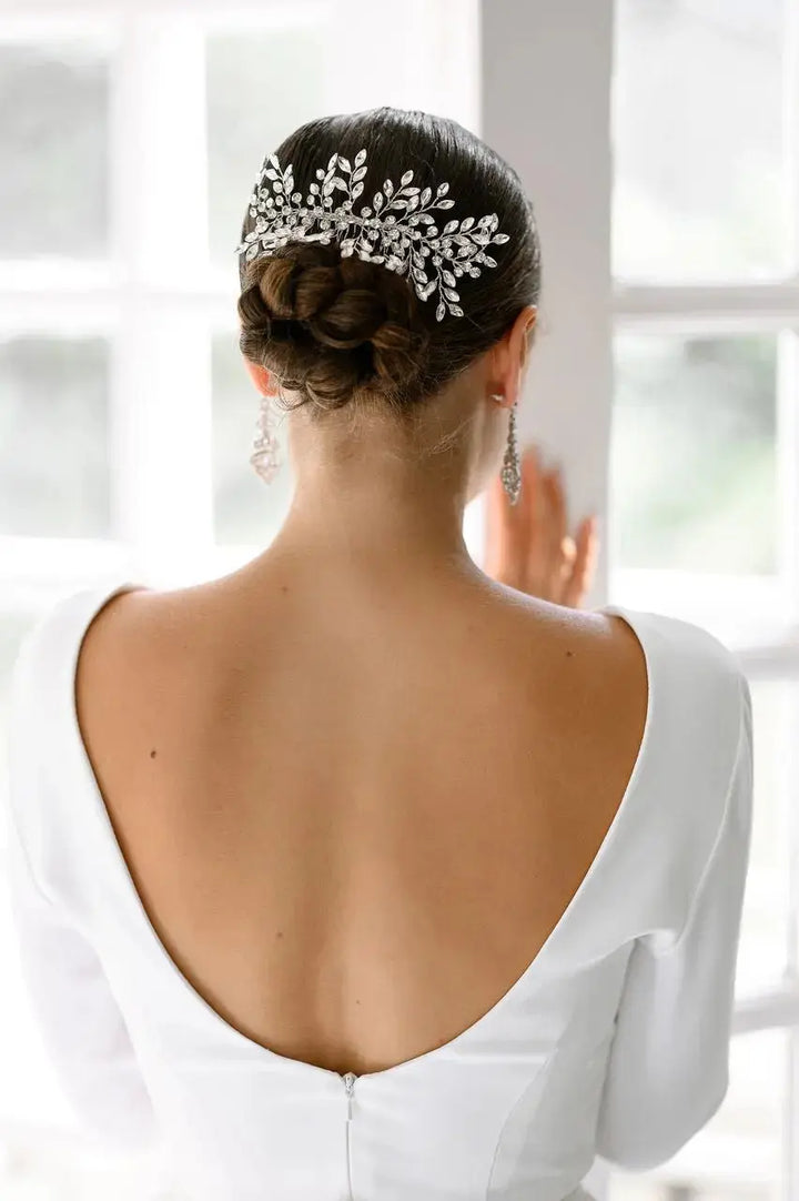 GRAND PEIGNE DE MARIÉE CRISTAUX ARGENTÉ – ÉLÉGANT & LUMINEUX | HC6161 G.Westerleigh