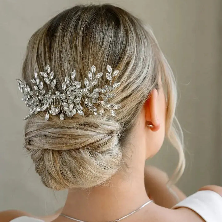 GRAND PEIGNE DE MARIÉE CRISTAUX ARGENTÉ – ÉLÉGANT & LUMINEUX | HC6161 G.Westerleigh