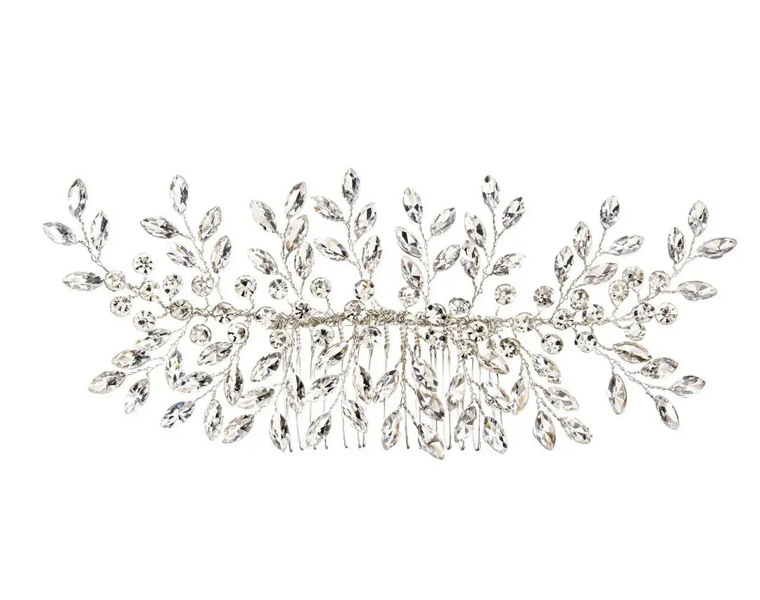 GRAND PEIGNE DE MARIÉE CRISTAUX ARGENTÉ – ÉLÉGANT & LUMINEUX | HC6161 G.Westerleigh