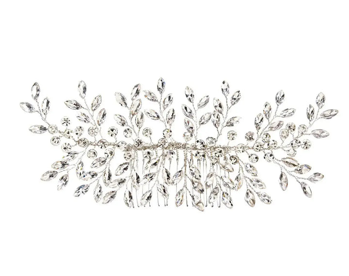 GRAND PEIGNE DE MARIÉE CRISTAUX ARGENTÉ – ÉLÉGANT & LUMINEUX | HC6161 G.Westerleigh