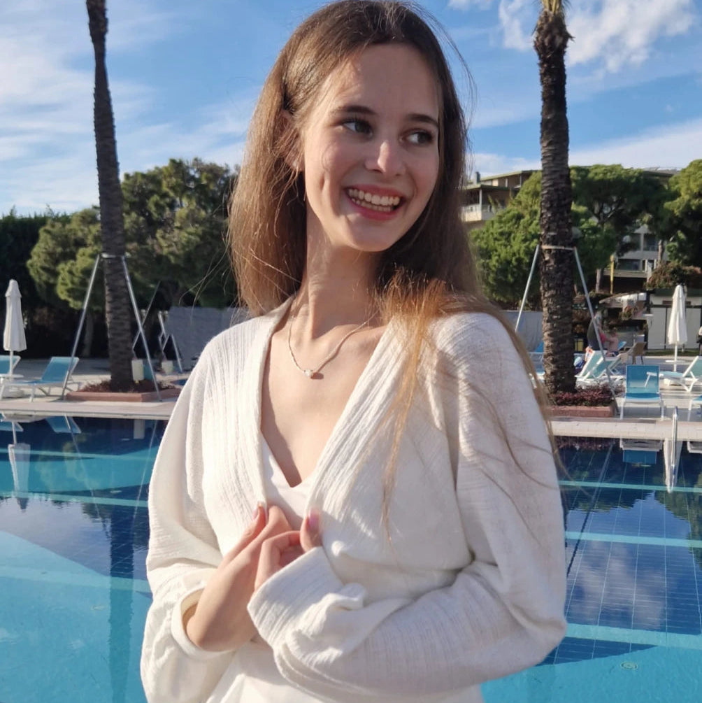 Gilet court de mariée Ikaria SW17 maille douce manches bouffantes Novias