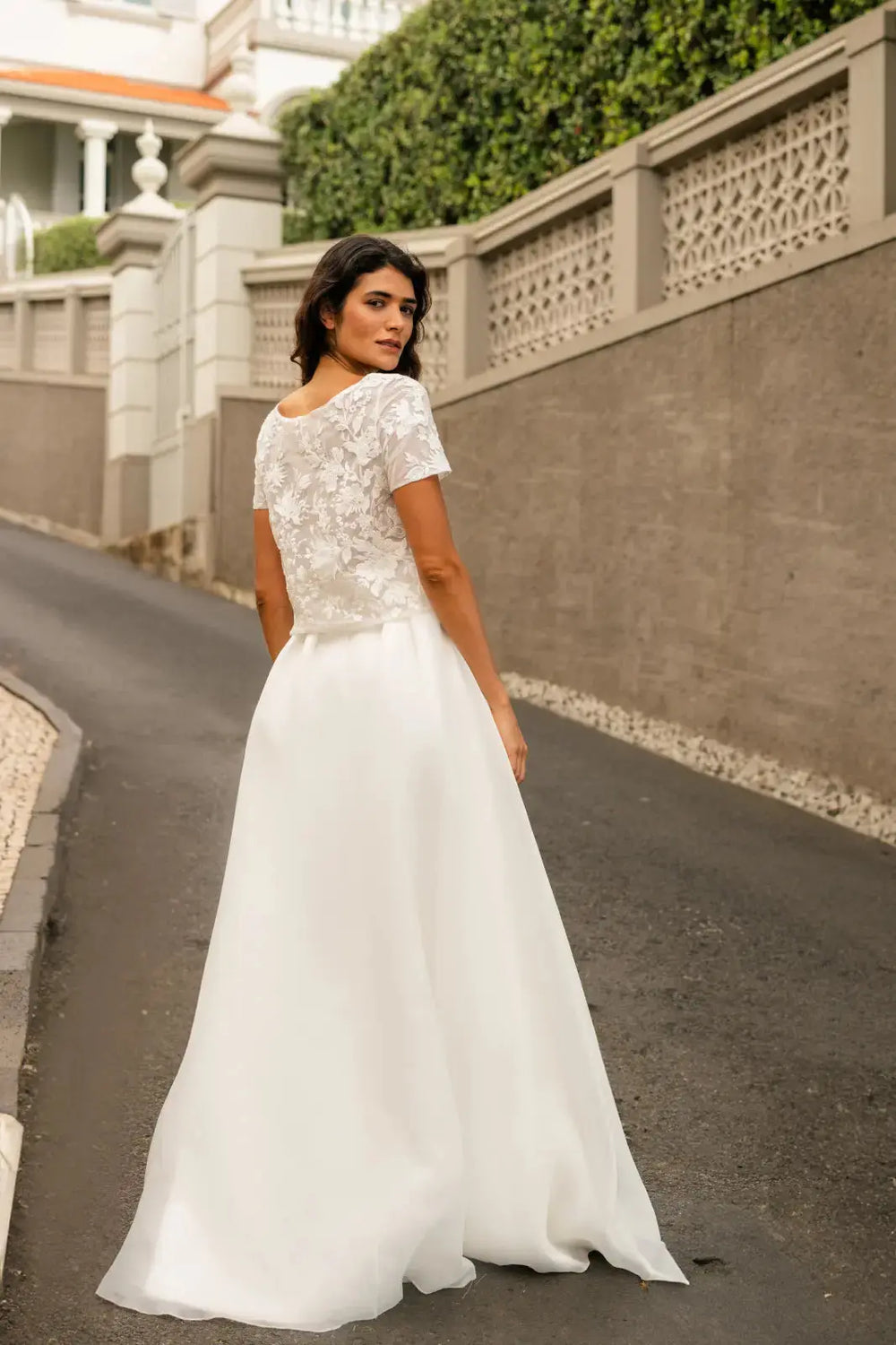 HAUT DE MARIÉE DENTELLE FLORALE PERLÉE - MELISA BK133 Novias