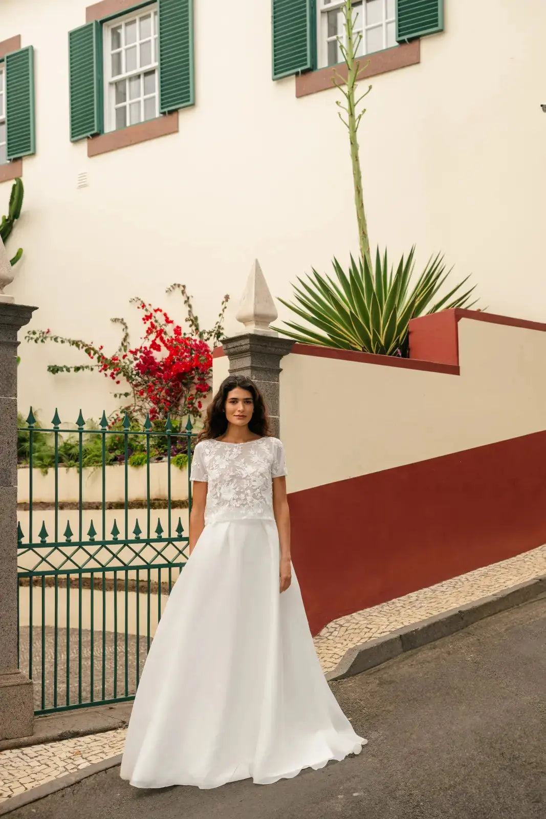 HAUT DE MARIÉE DENTELLE FLORALE PERLÉE - MELISA BK133 Novias