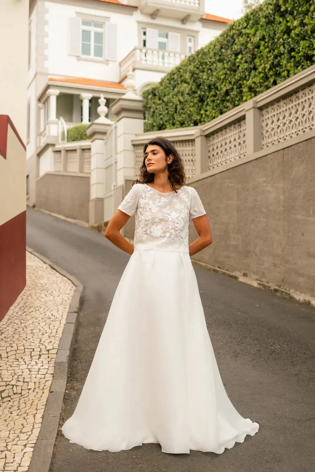 HAUT DE MARIÉE DENTELLE FLORALE PERLÉE - MELISA BK133 Novias