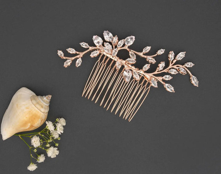 HC0346 – PEIGNE MARIÉE OR ROSE STRASS G.Westerleigh