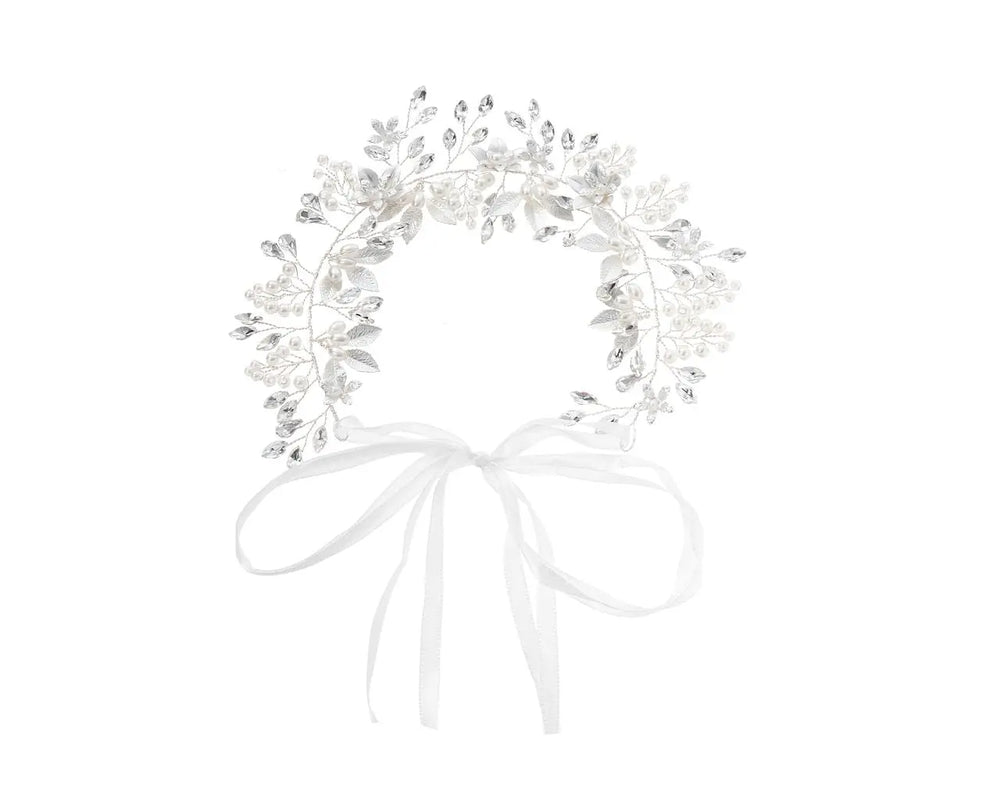 HEADBAND MARIAGE CRISTAUX & PERLES – PLAQUÉ ARGENT HB6329 G.Westerleigh