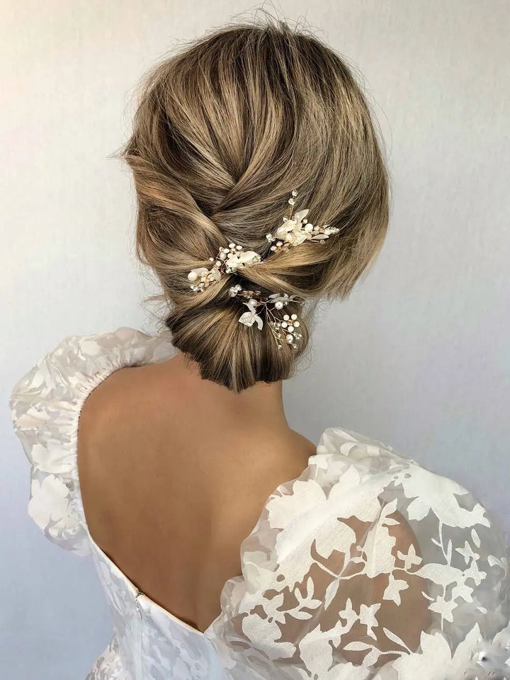 Ilja Hairpins Gold - bijoux pour cheveux de mariée - lot de 3 SallyJaneBridal
