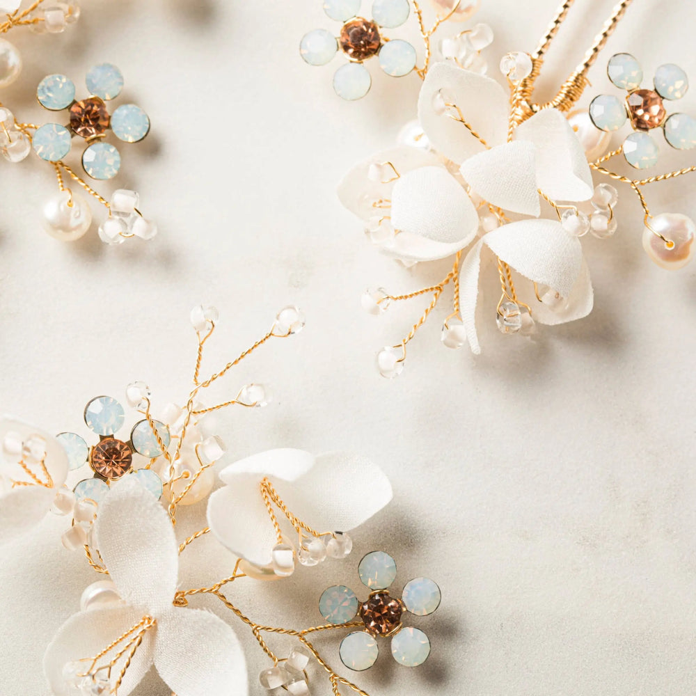 Ilja Hairpins Gold - bijoux pour cheveux de mariée - lot de 3 SallyJaneBridal