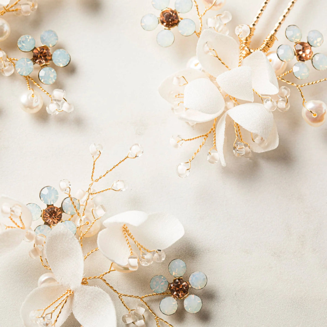 Ilja Hairpins Gold - bijoux pour cheveux de mariée - lot de 3 SallyJaneBridal