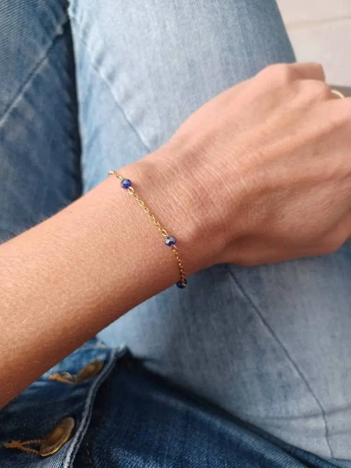 Iria-Bracelet De Marié À Chaîne Perlée- Bijou De Mariée Chic: Incolore / Doré L'atelier du 6