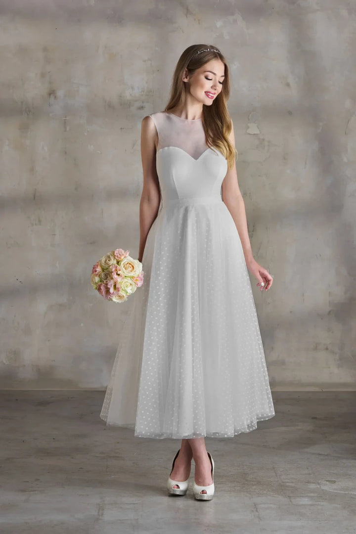 Jupe de mariée Berenica SD34 tulle plumetis longueur midi Novias