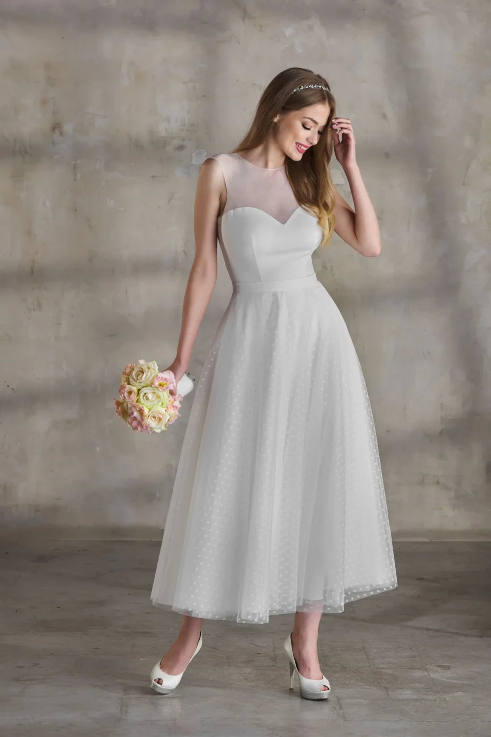 Jupe de mariée Berenica SD34 tulle plumetis longueur midi Novias vue 2