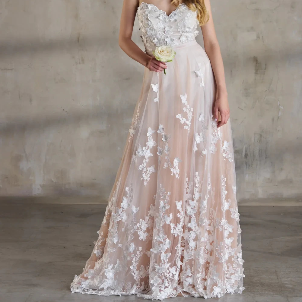 Jupe de mariée Butterfly SD32 tulle papillons en dentelle 3D Novias