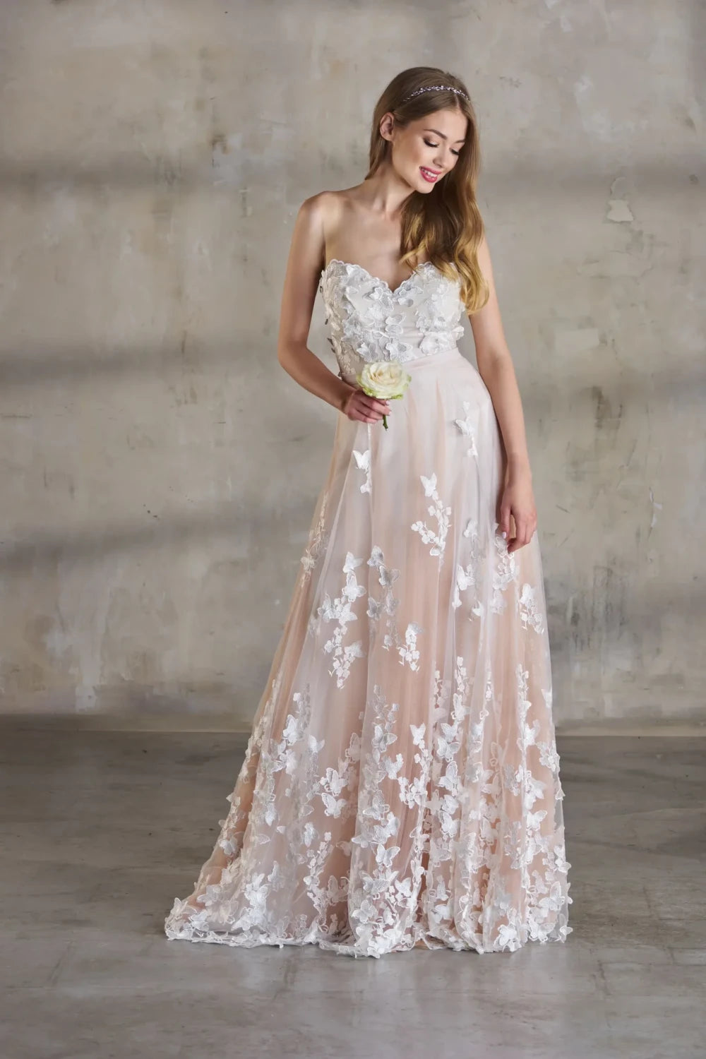 Jupe de mariée Butterfly SD32 tulle papillons en dentelle 3D Novias vue 2