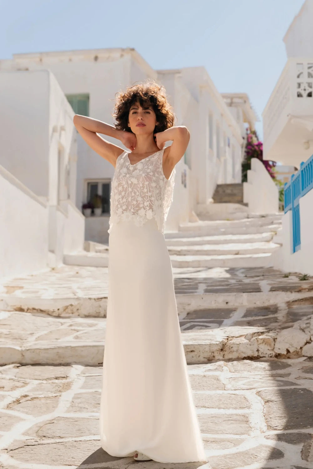 Jupe de mariée India SD59 mousseline évasée sans traîne Novias vue 2