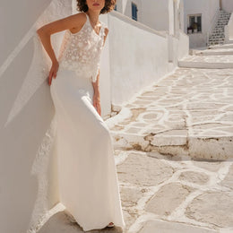 Jupe de mariée India SD59 – mousseline – évasée sans traîne
