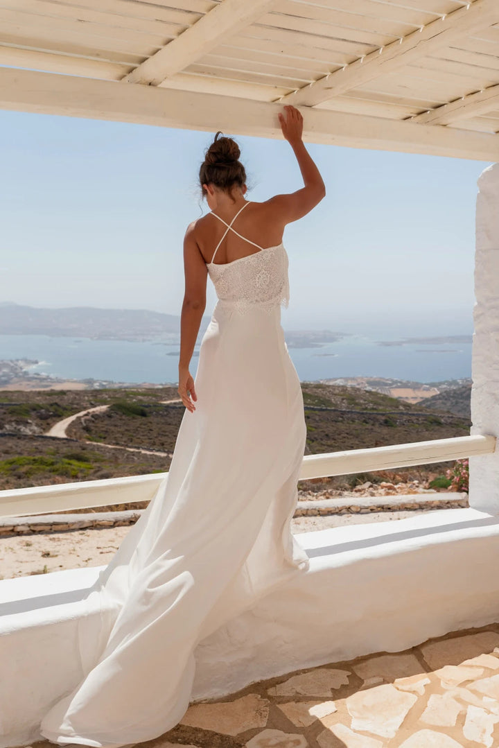 Jupe de mariée Irmelin SD58 mousseline fendue à traîne Novias vue 5