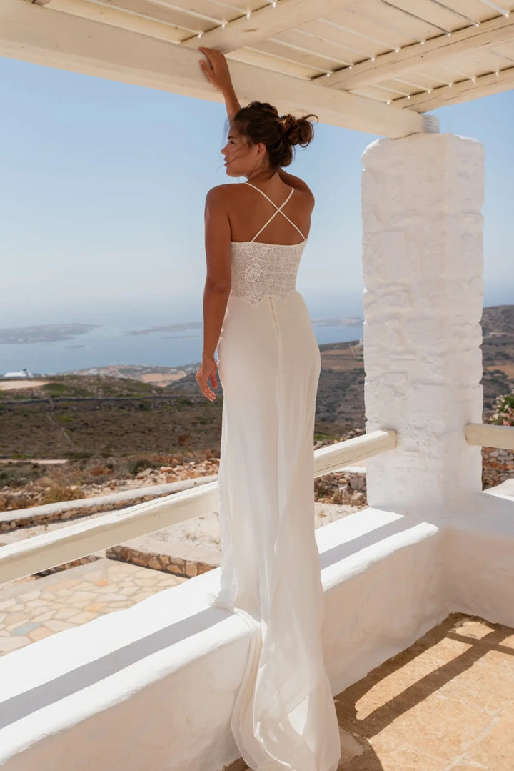 Jupe de mariée Irmelin SD58 mousseline fendue à traîne Novias vue 7