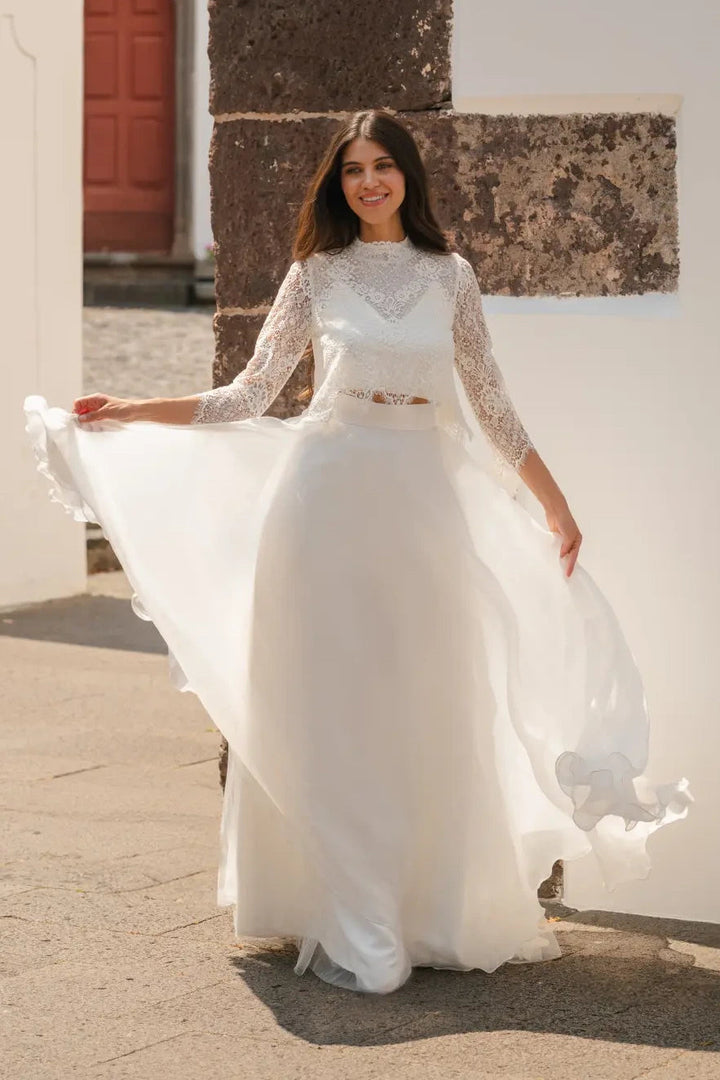 Jupe de mariée Mirabel SD62 organza effet soie ligne A Novias