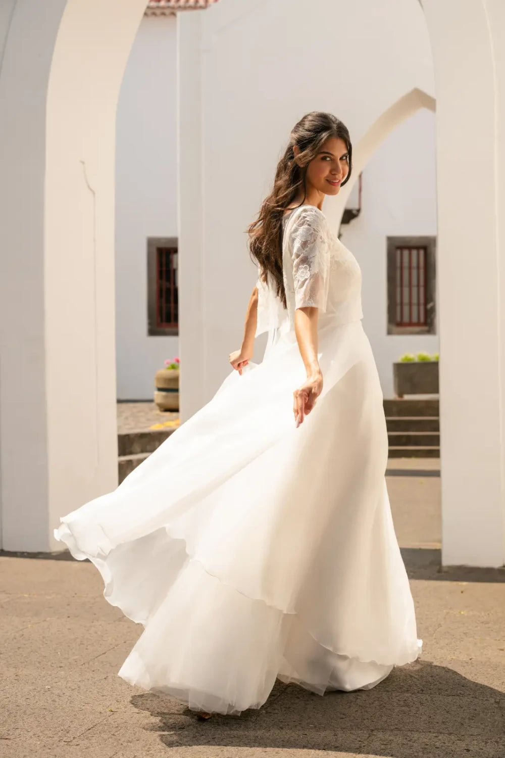 Jupe de mariée Mirabel SD62 organza effet soie ligne A Novias vue 7