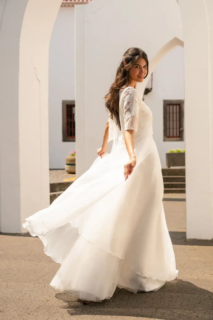 Jupe de mariée Mirabel SD62 organza effet soie ligne A Novias vue 7