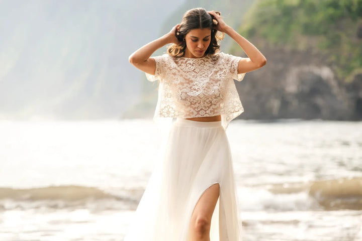Jupe de mariée Mireya SD63 tulle fendue avec traîne Novias vue 2