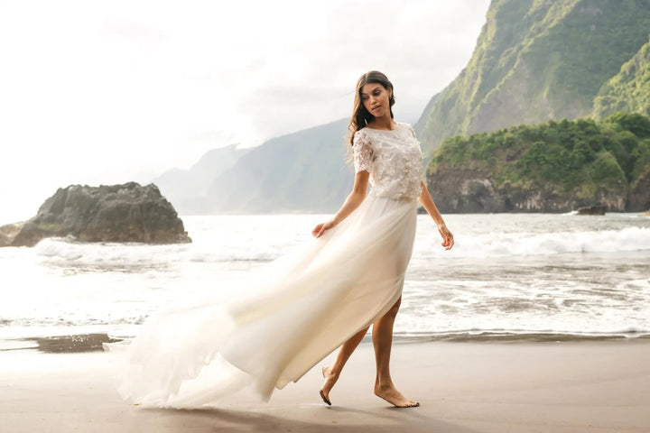 Jupe de mariée Mireya SD63 tulle fendue avec traîne Novias vue 5