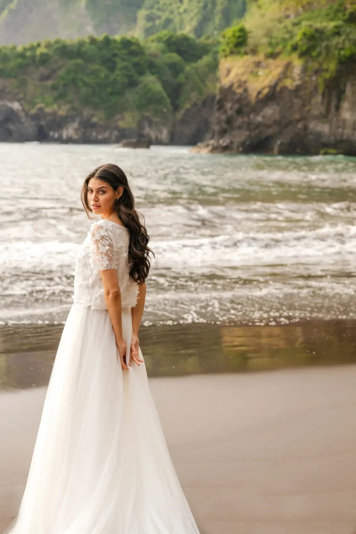 Jupe de mariée Mireya SD63 tulle fendue avec traîne Novias vue 6