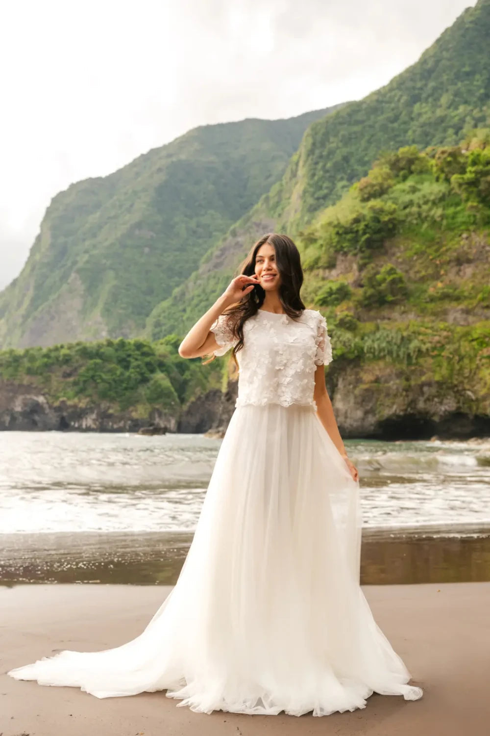 Jupe de mariée Mireya SD63 tulle fendue avec traîne Novias vue 7