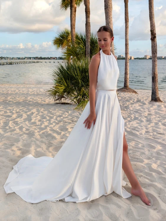 Jupe de mariée Olivia SD70, tombé du satin