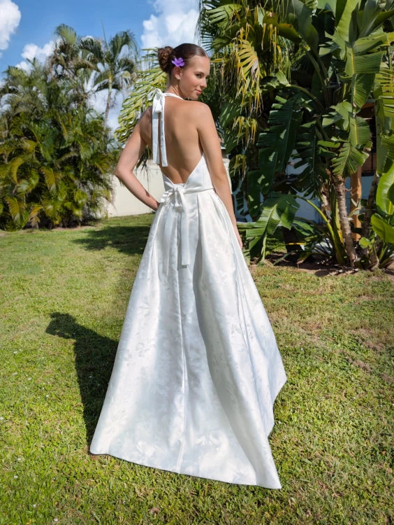 Jupe de mariée Ores SD72, tombé du satin en ligne A