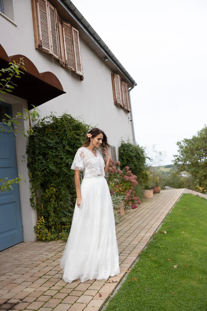 Jupe de mariée Turin SD52 dentelle française romantique Novias vue 3