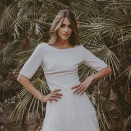 Jupe de mariée courte Rosa SD46 – tulle – volants