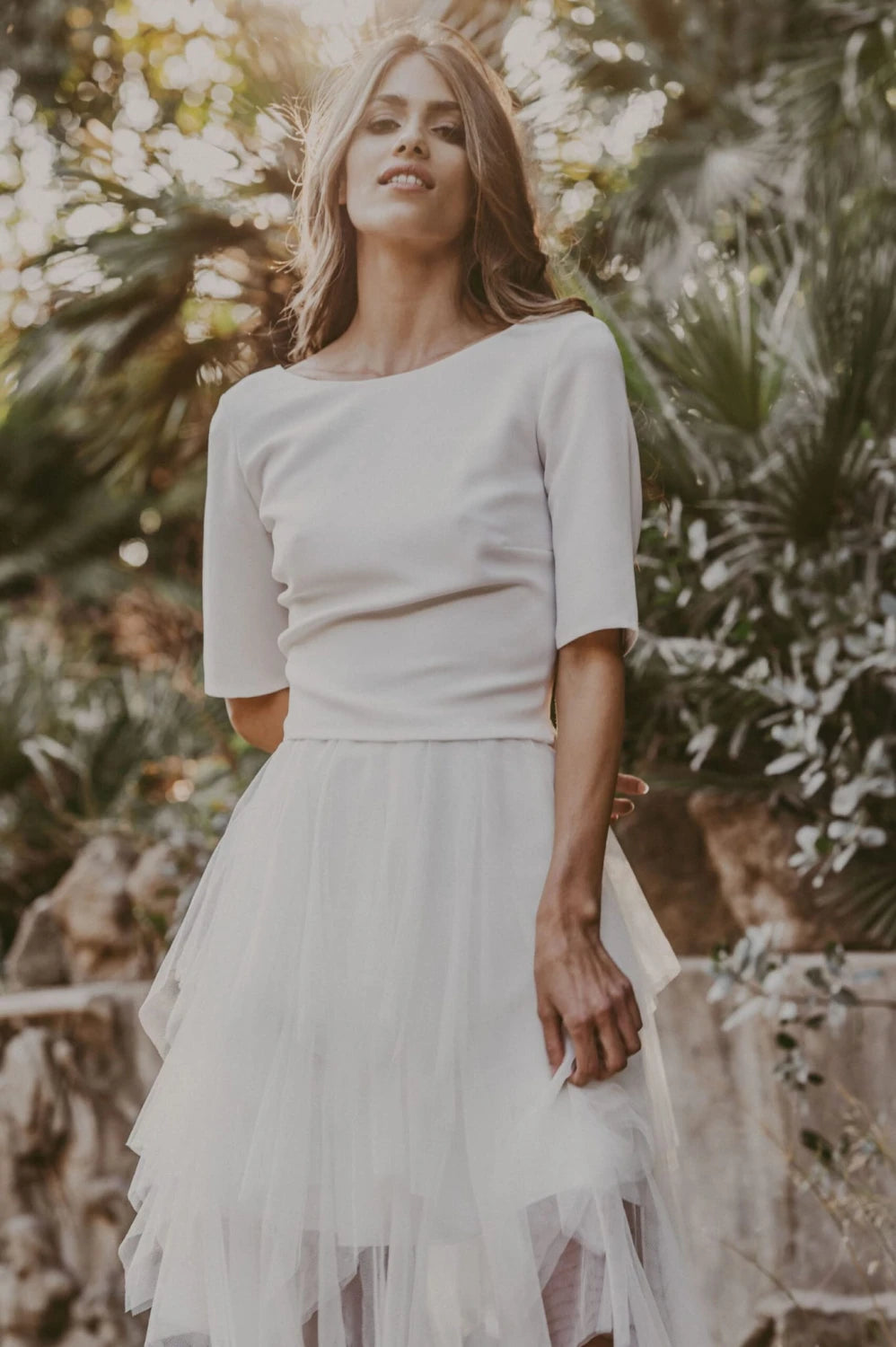Jupe de mariée courte Rosa SD46 tulle volants Novias vue 2